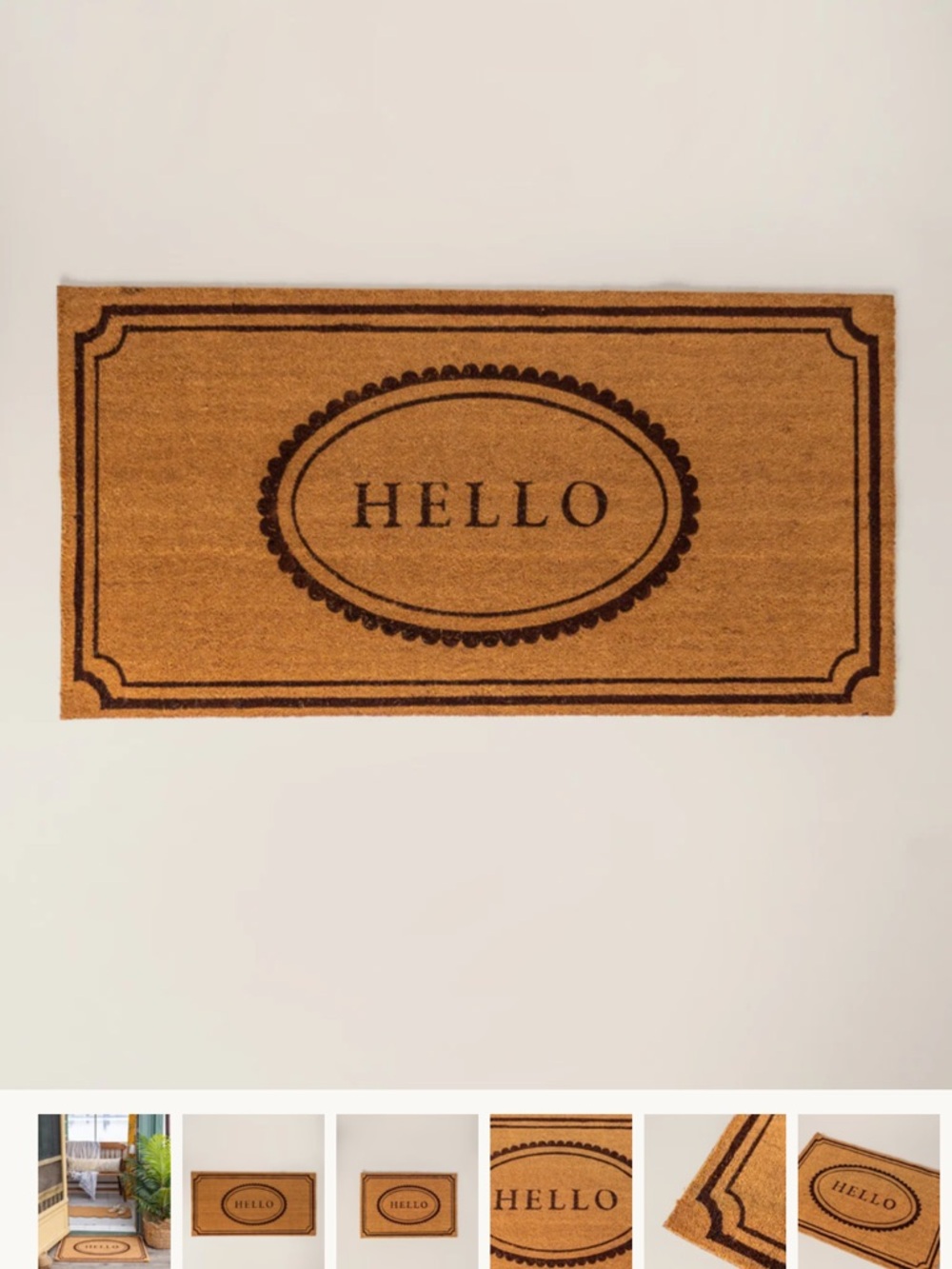 Hello Coir Doormat - Natural Brown Welcome Mat